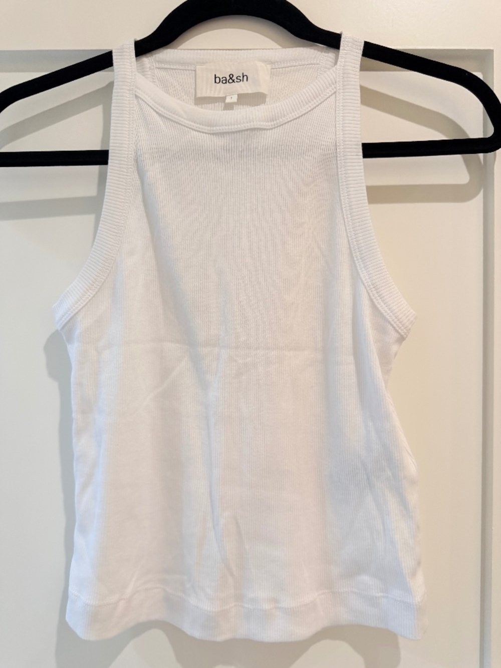 Ba&sh White High Neck Cropped Tank Top - Size 1 / US Small